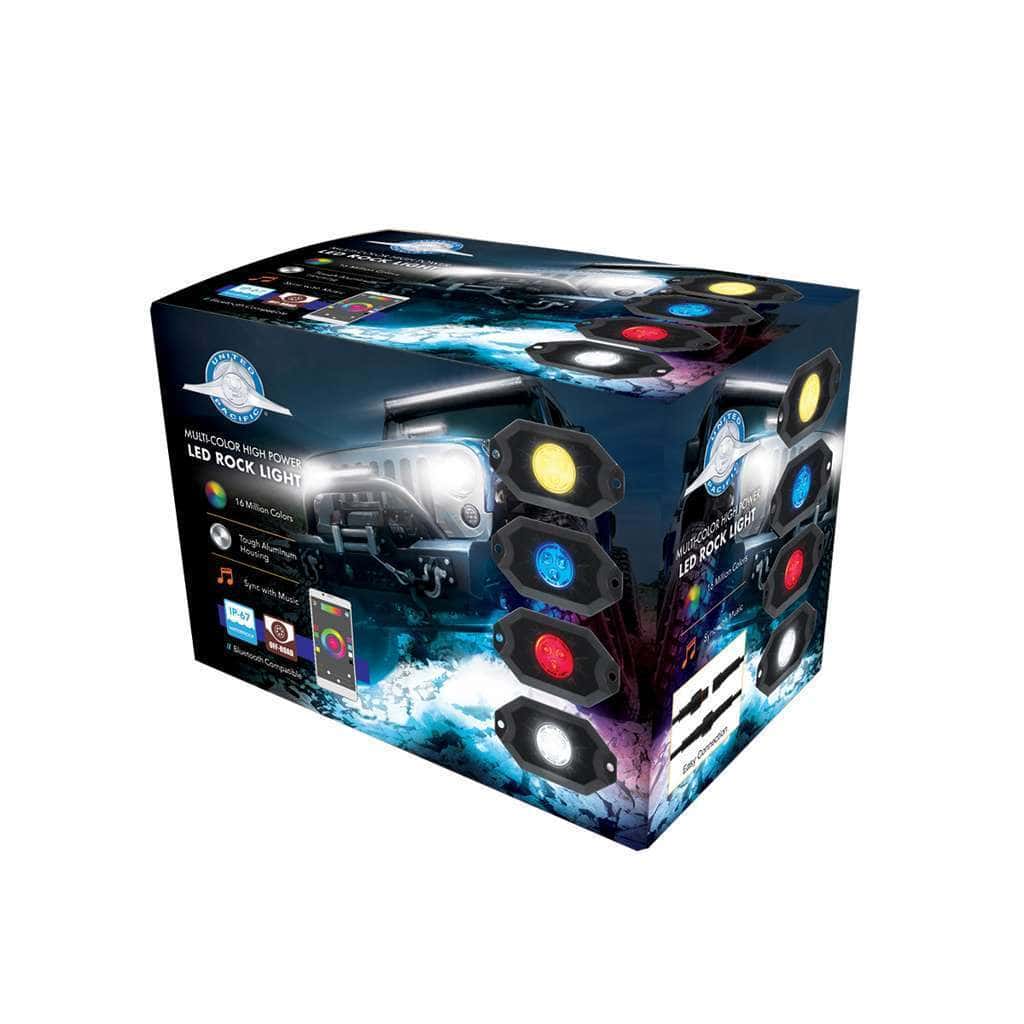 United Pacific Rgb Multi-Color 500 Lumen Led Rock Light 4-Piece Kit 5 RGB Multi-Color 500 Lumen LED Rock Light 4-Piece Kit