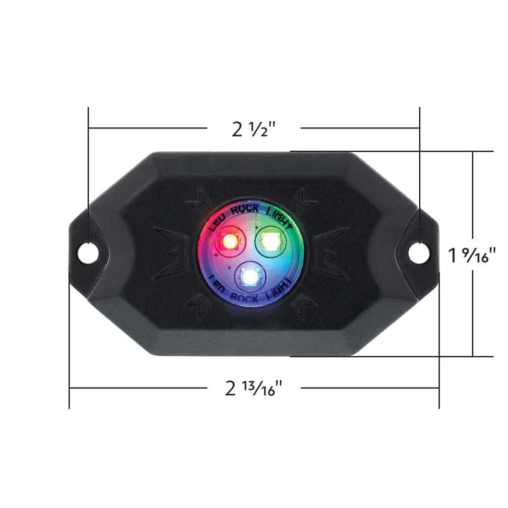 United Pacific Rgb Multi-Color 500 Lumen Led Rock Light 4-Piece Kit 6 RGB Multi-Color 500 Lumen LED Rock Light 4-Piece Kit