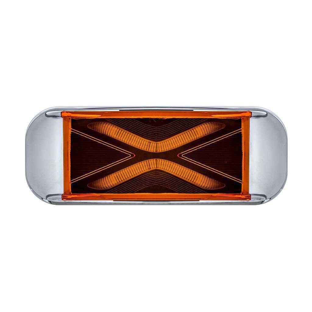 4 LED Saber Rectangular Marker Light With Amber Lens