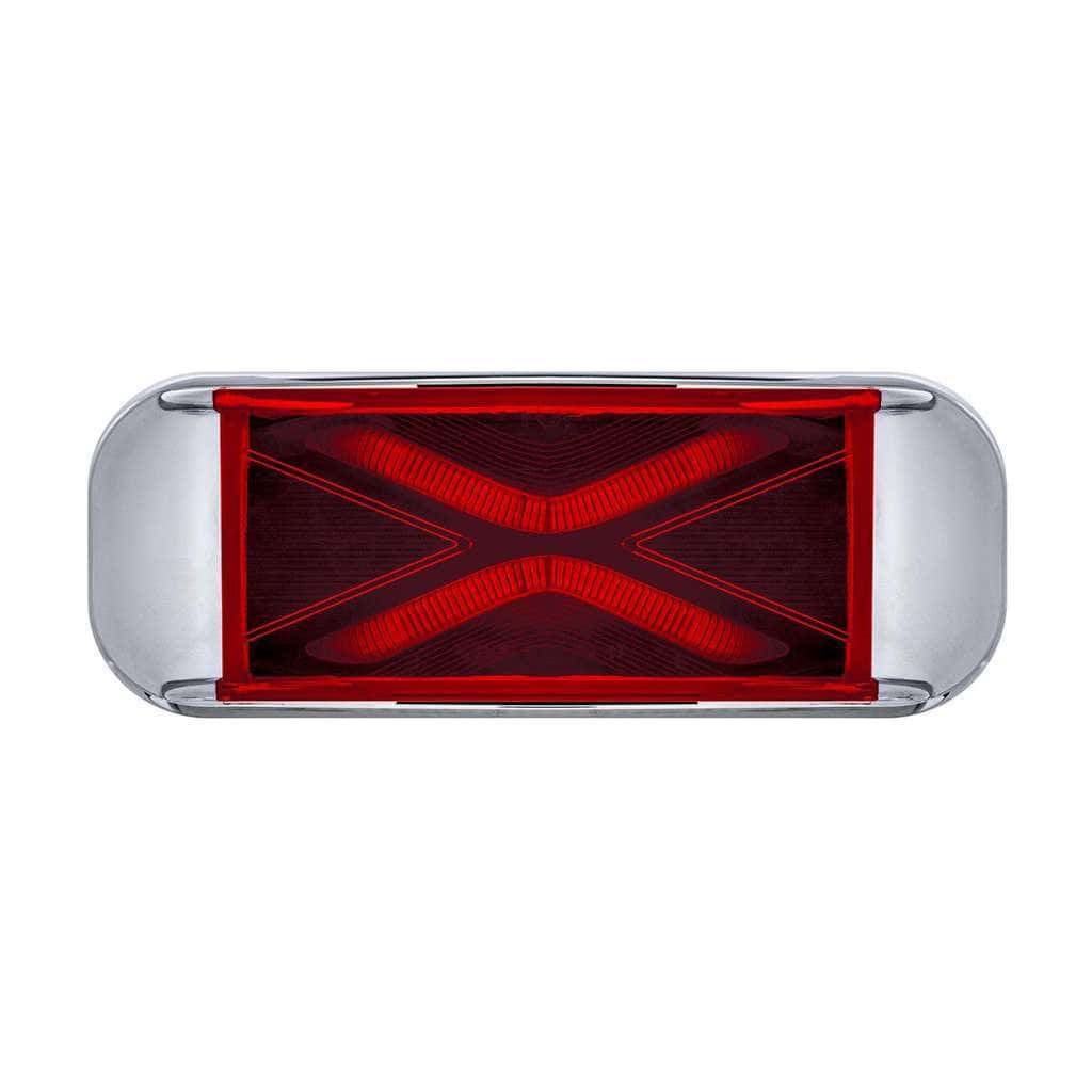 4 LED Saber Rectangular Marker Light With Red Lens