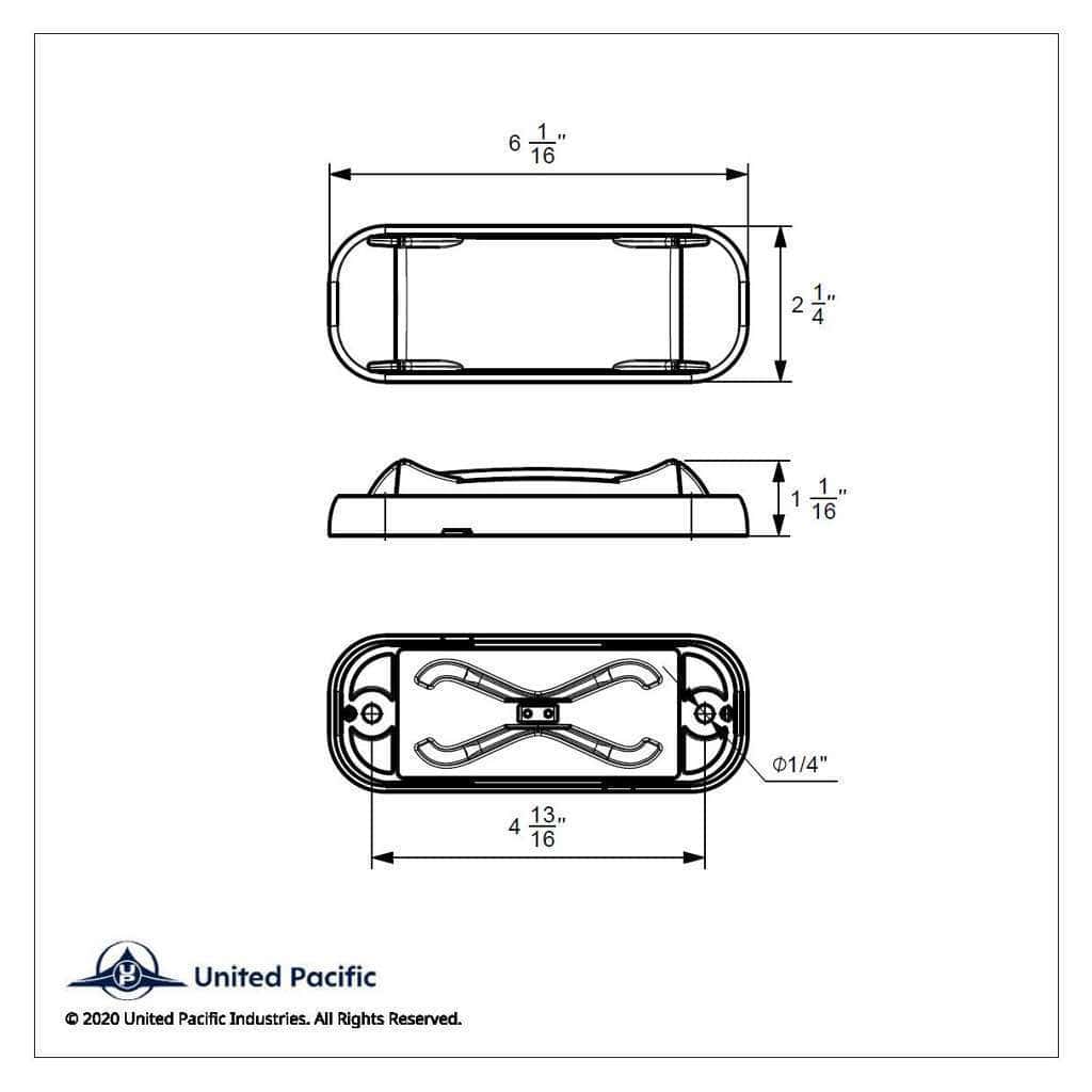 4 Led Saber Rectangular Marker Light With Red Lens 6 4 LED Saber Rectangular Marker Light With Red Lens