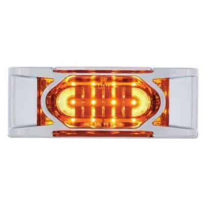16 LED Reflector Light (Clearance/Marker) With Chrome Bezel - Amber LED/Amber Lens