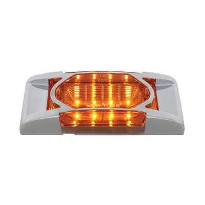 16 Led Reflector Light (Clearance/Marker) With Chrome Bezel-Amber 3 16 LED Reflector Light (Clearance/Marker) With Chrome Bezel - Amber LED/Amber Lens