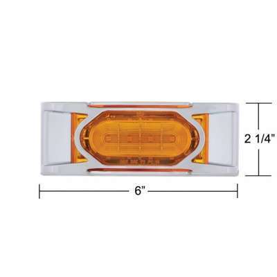 16 Led Reflector Light (Clearance/Marker) With Chrome Bezel-Amber 4 16 LED Reflector Light (Clearance/Marker) With Chrome Bezel - Amber LED/Amber Lens