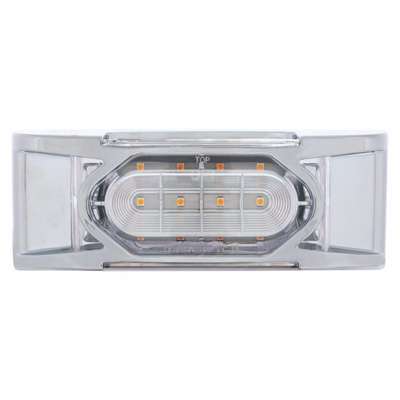 16 LED Reflector Light (Clearance/Marker) With Chrome Bezel - Amber LED/Clear Lens