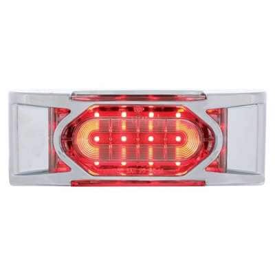 16 LED Reflector Light (Clearance/Marker) With Chrome Bezel - Red LED/Clear Lens
