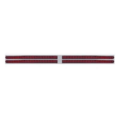 Chrome Top Mud Flap Plate With Four 19 LED 24" Reflector Light Bars - Red LED (Each)