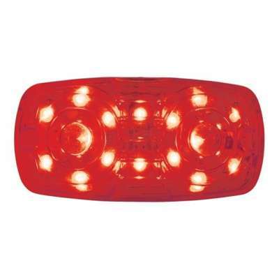 16 LED 4" X 2" Rectangular Light (Clearance/Marker)- Red LED/Red Lens