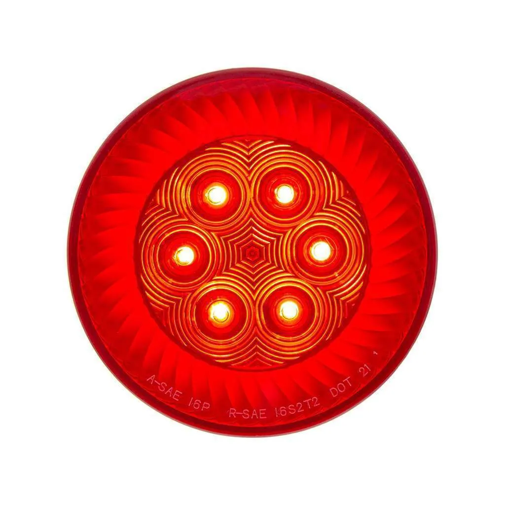 16 LED 4" Round Turbine Light (Stop, Turn & Tail) - Red LED/Red Lens