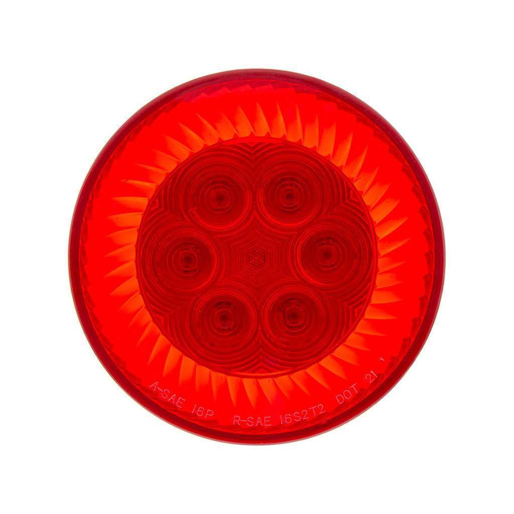 16 LED 4" Round Turbine Light (Stop, Turn & Tail) - Red LED/Red Lens