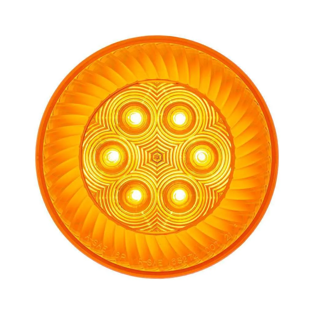 16 LED 4" Round Turbine Light (Turn Signal) - Amber LED/Amber Lens