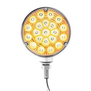United Pacific 3 LED T-Mount Double Face Light - Amber & Red LED Clear Lens Auxiliary Light, 38841