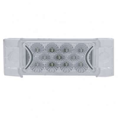 13 LED Reflector Rectangular Light (Clearance/Marker) - Red LED/Clear Lens