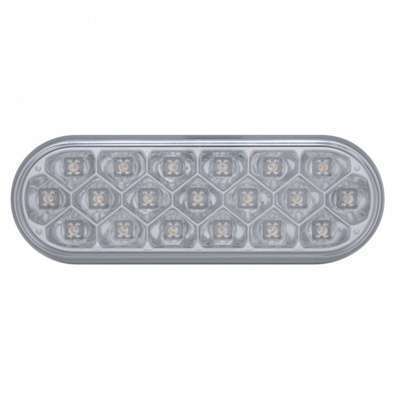 19 LED 6" Oval Reflector Light (Stop, Turn & Tail) - Red LED/Clear Lens
