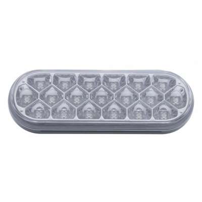 19 LED 6" Oval Reflector Light (Stop, Turn & Tail) - Red LED/Clear Lens