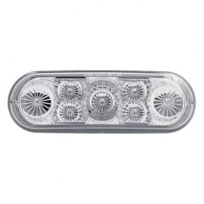 7 LED 6" Oval Reflector Light (Stop, Turn & Tail) - Red LED/Clear Lens