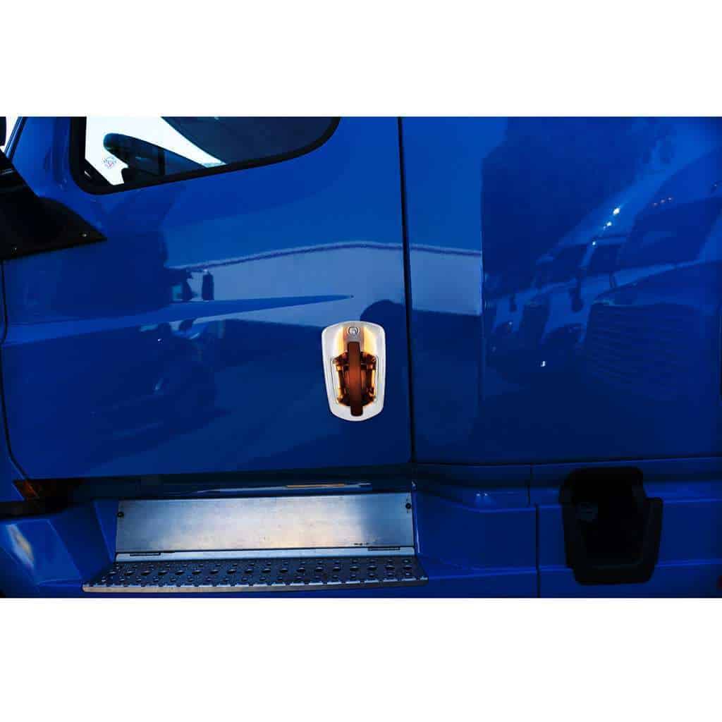 6 Led Chrome Door Handle Cover For 2018-2025 Freightliner Cascadia-Amber Led 5 6 LED Chrome Door Handle Cover For 2018-2025 Freightliner Cascadia-Amber LED