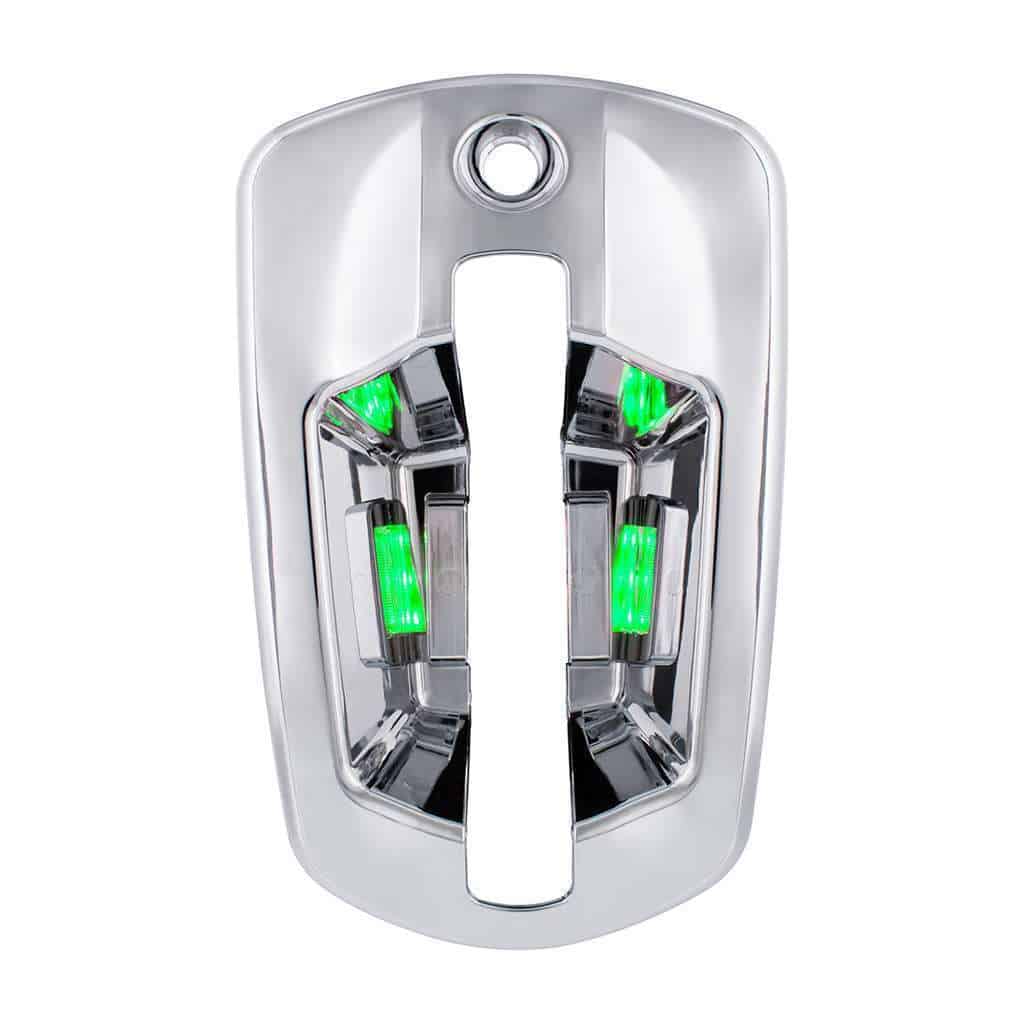 6 LED Chrome Door Handle Cover For 2018-2025 Freightliner Cascadia-Green LED
