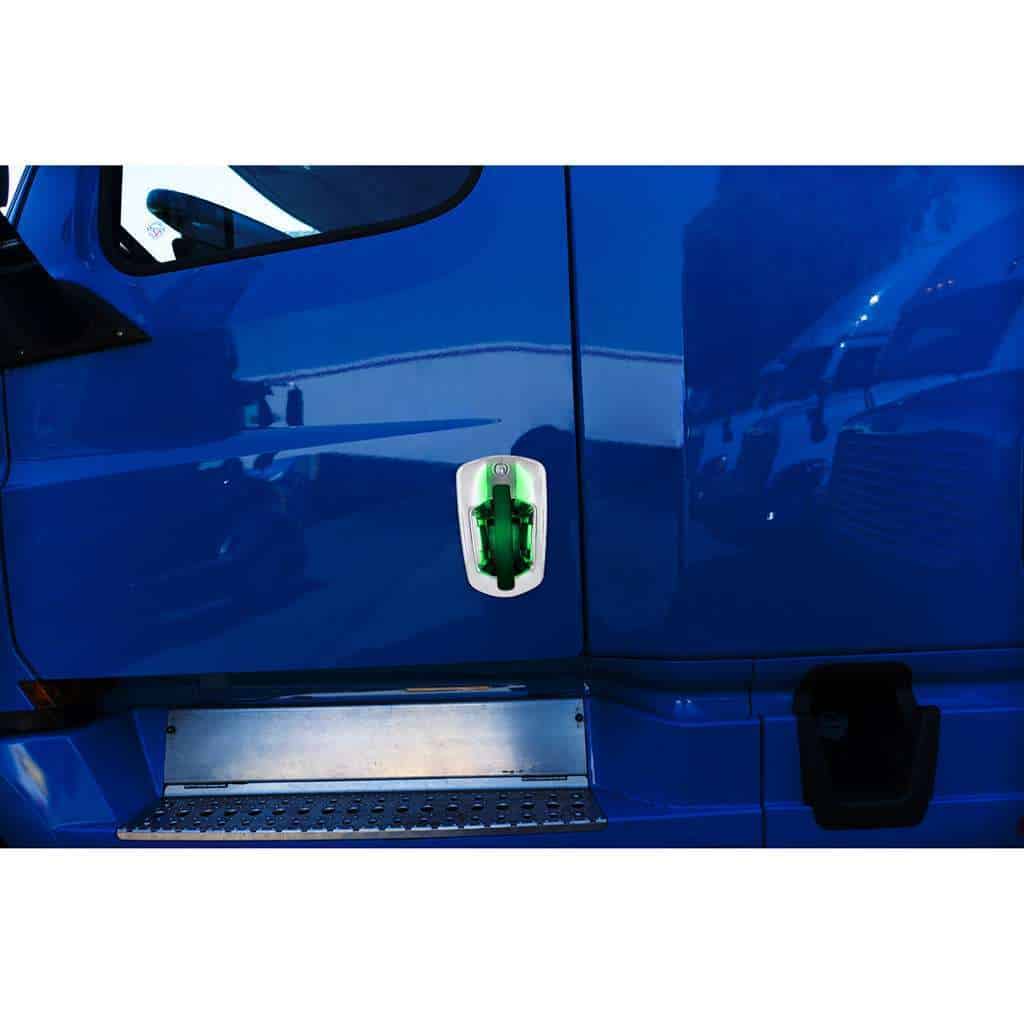 6 Led Chrome Door Handle Cover For 2018-2025 Freightliner Cascadia-Green Led 5 6 LED Chrome Door Handle Cover For 2018-2025 Freightliner Cascadia-Green LED