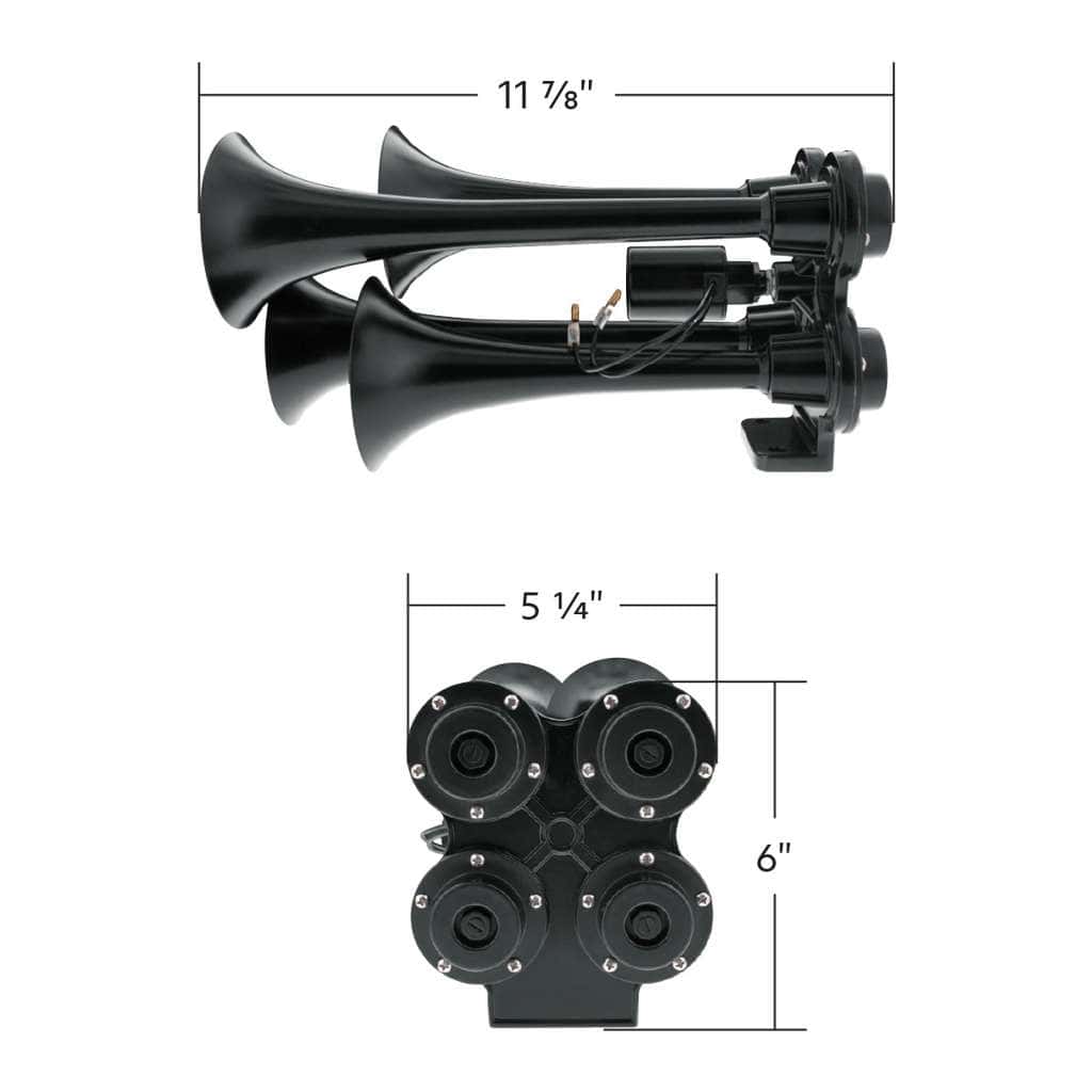 4 Trumpet Mini Train Horn-Black 7 4 Trumpet Mini Train Horn-Black