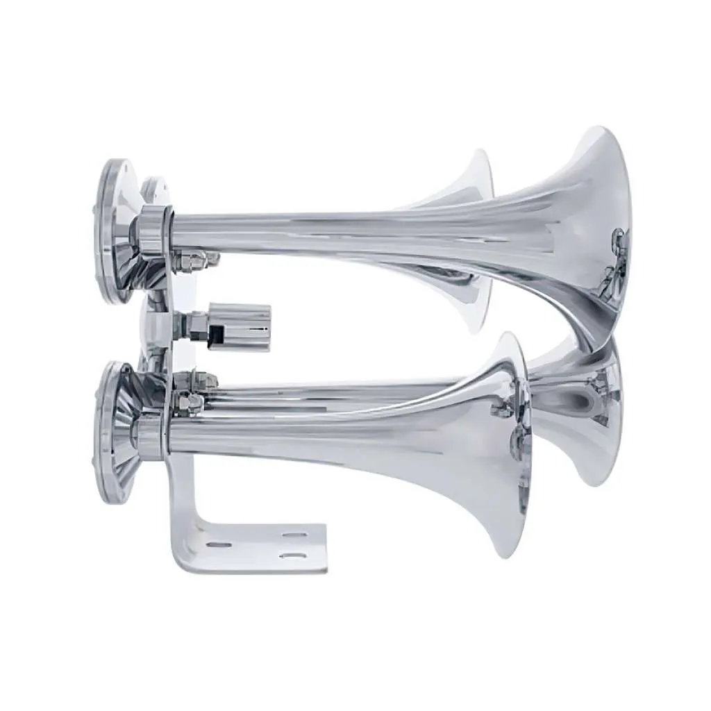 4 Trumpets Air Powered Chrome Train Horn - Competition Series 3 4 Trumpets Air Powered Chrome Train Horn - Competition Series