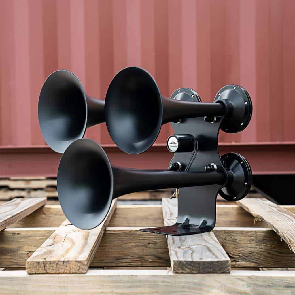 Black 4 Trumpets Air Powered Train Horn - Competition Series 6 Black 4 Trumpets Air Powered Train Horn - Competition Series