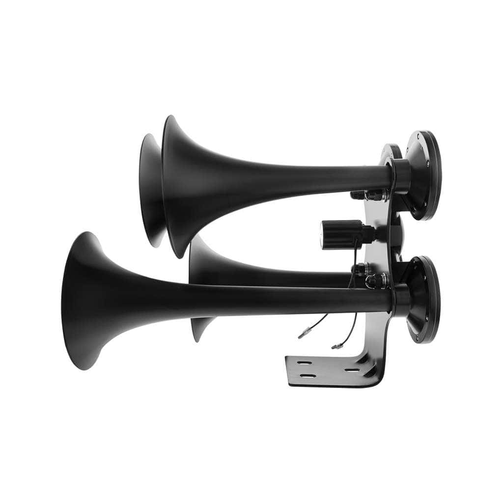 Black 4 Trumpets Air Powered Train Horn - Competition Series 3 Black 4 Trumpets Air Powered Train Horn - Competition Series