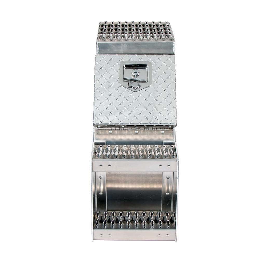 12"L X 25"W X 28"H Aluminum Step Saddle Box