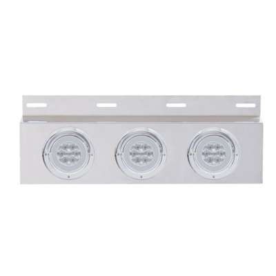 Stainless Top Mud Flap Plate With 3X 21 LED 4" GloLight & Visors (Each)