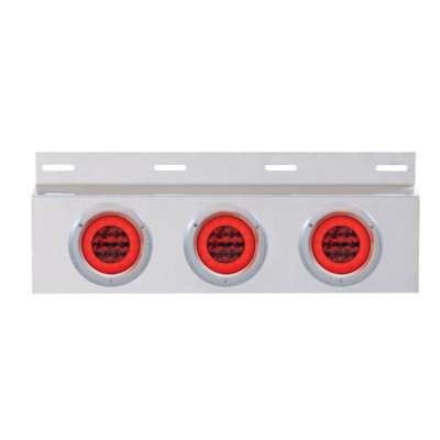 Stainless Top Mud Flap Plate With 3X 21 LED 4" GloLight & Bezels (Each)