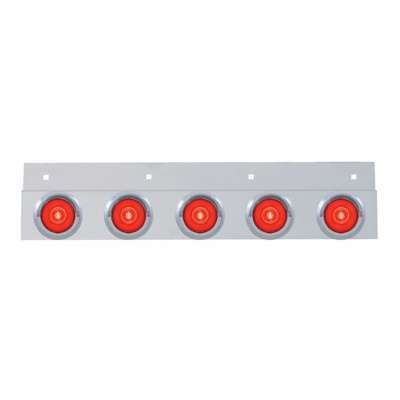 Stainless Top Mud Flap Bracket With 5X 6 LED 2" GloLight & Visors (Each)