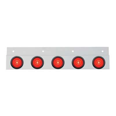 Stainless Top Mud Flap Bracket With 5X 6 Led 2&Quot; Glolight &Amp; Visors (Each) 3 Stainless Top Mud Flap Bracket With 5X 6 LED 2" GloLight & Visors (Each)