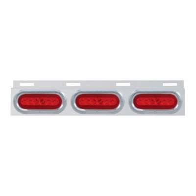 Stainless Top Mud Flap Bracket With 3X 22 LED 6" Oval GloLight & Visors (Each)