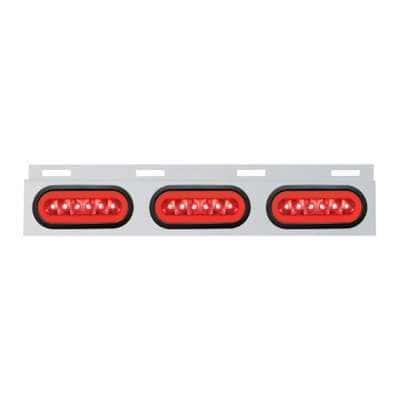 Stainless Top Mud Flap Bracket With 3X 22 LED 6" Oval GloLight & Grommets (Each)