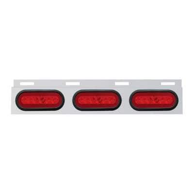 Stainless Top Mud Flap Bracket With 3X 22 LED 6" Oval GloLight & Grommets (Each)