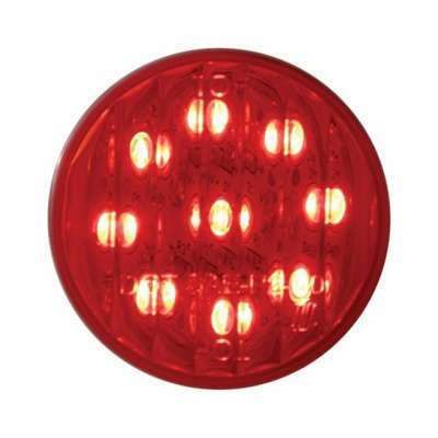 30" Heavy Duty Mud Flap Hangers With 9 LED End Cap & Visor - Red LED/Red Lens (Pair)