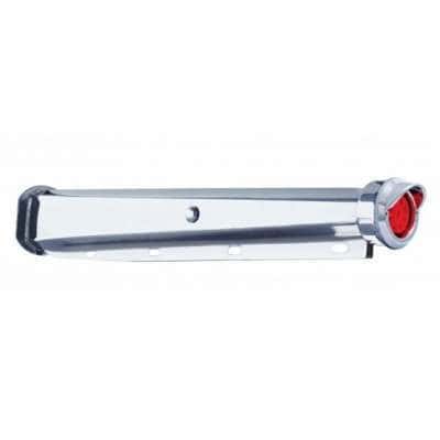 30" Heavy Duty Mud Flap Hangers With 9 LED Reflector End Cap & Visor - Red LED/Red Lens (Pair)