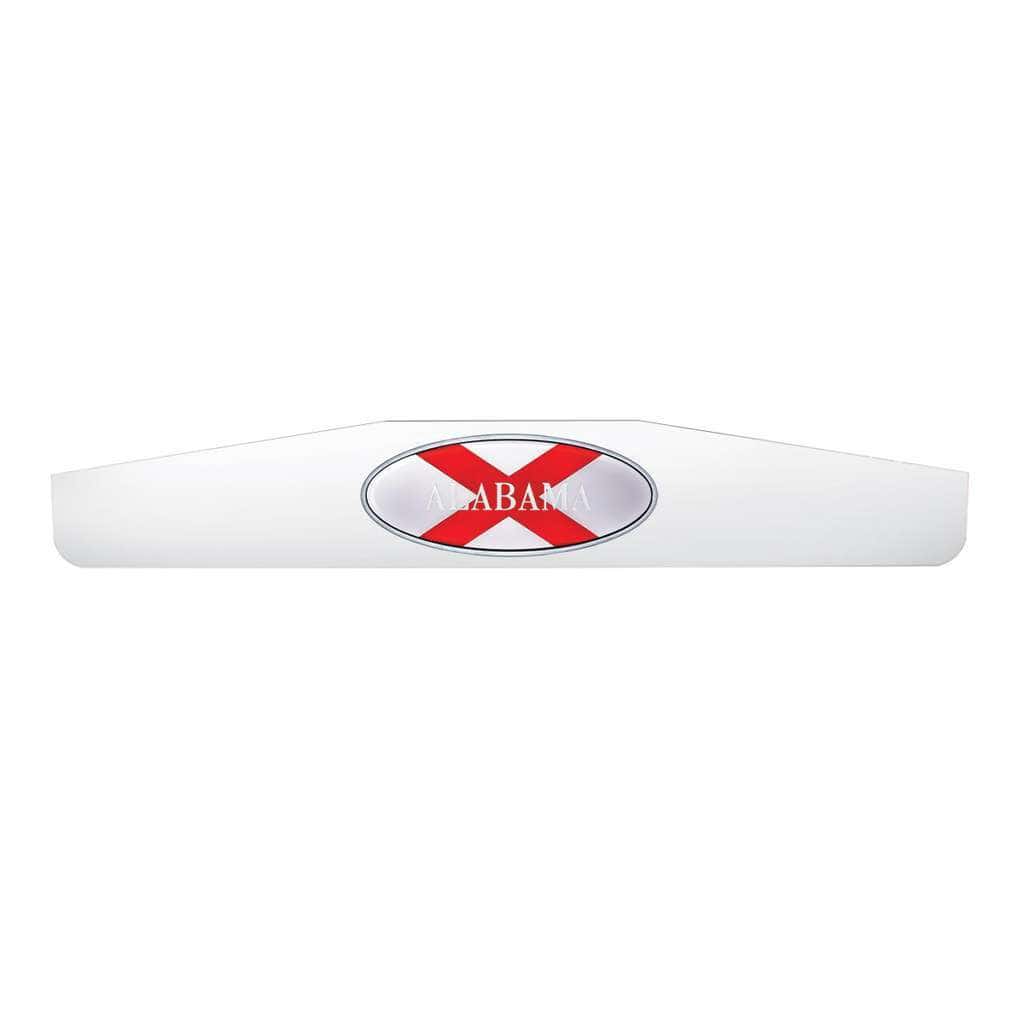 4" X 24" Chrome Bottom Mud Flap Weight With Oval Alabama Flag Emblem