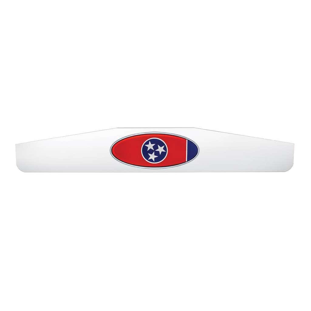 4" X 24" Chrome Bottom Mud Flap Weight With Oval Tennessee Flag Emblem