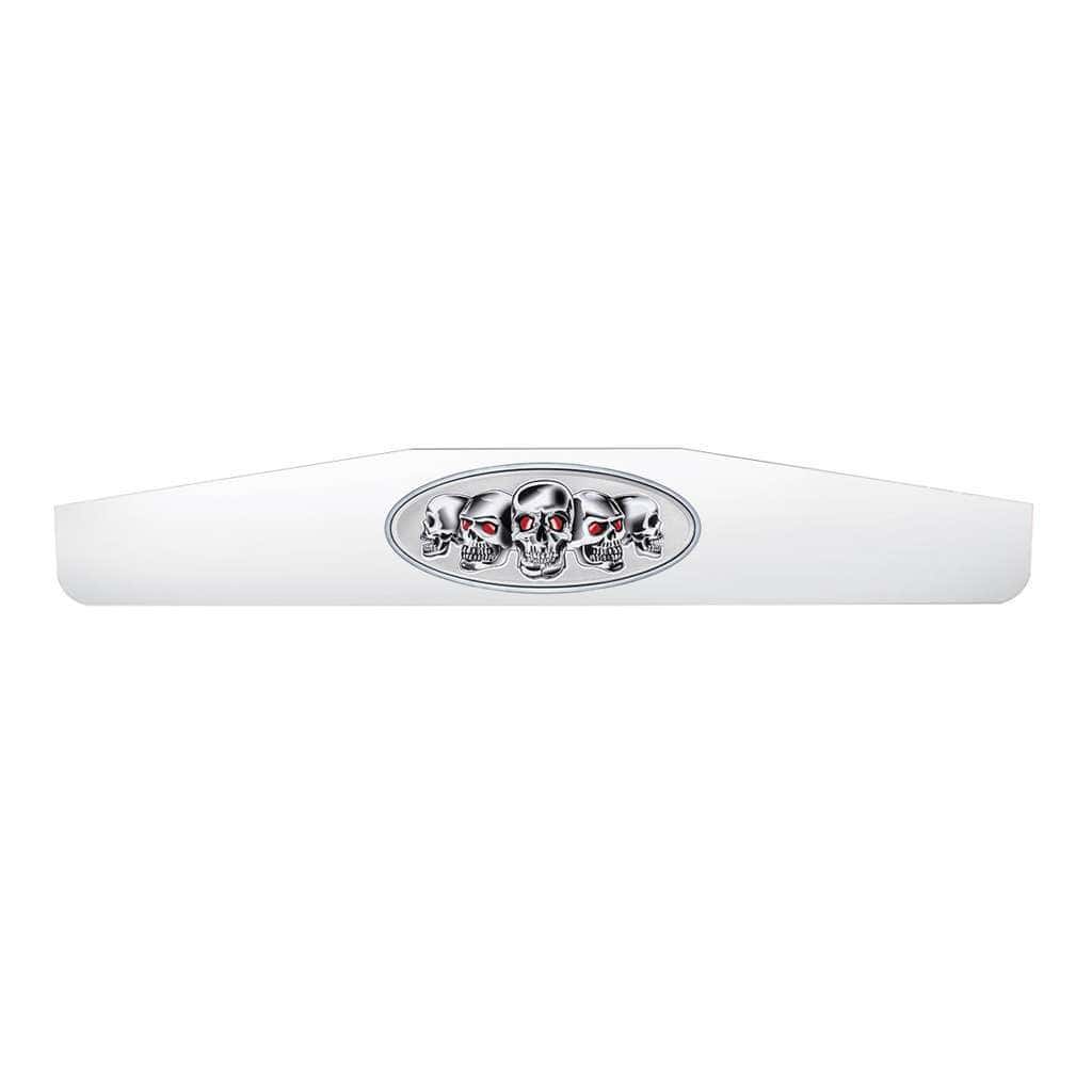 4" X 24" Chrome Bottom Mud Flap Weight With Oval Chrome Skull Emblem