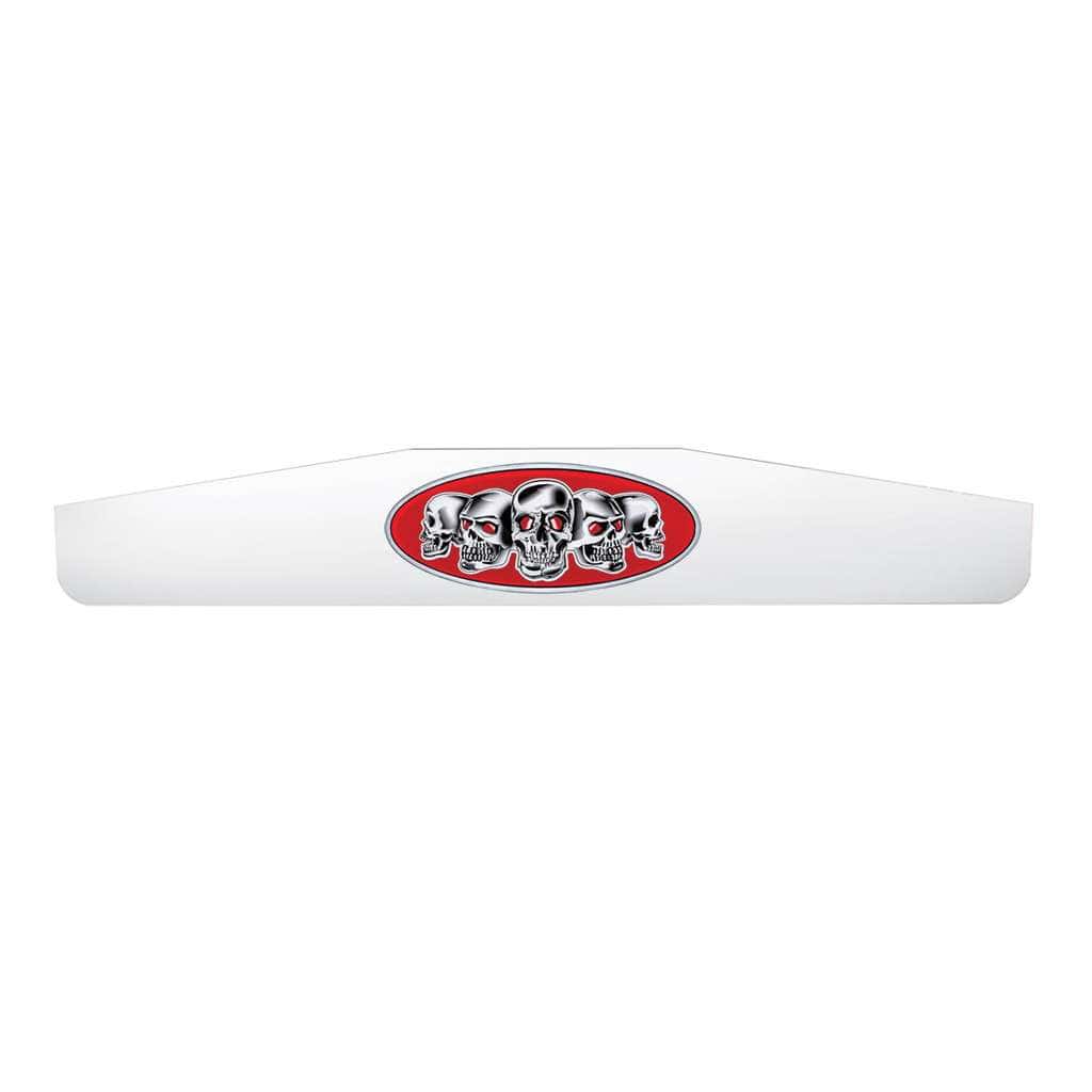 4" X 24" Chrome Bottom Mud Flap Weight With Oval Red Skull Emblem