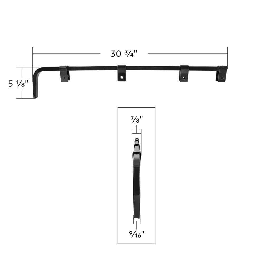 Black Straight Mud Flap Hangers With Mounting Hardware - No Coil (Pair) 8 Black Straight Mud Flap Hangers With Mounting Hardware