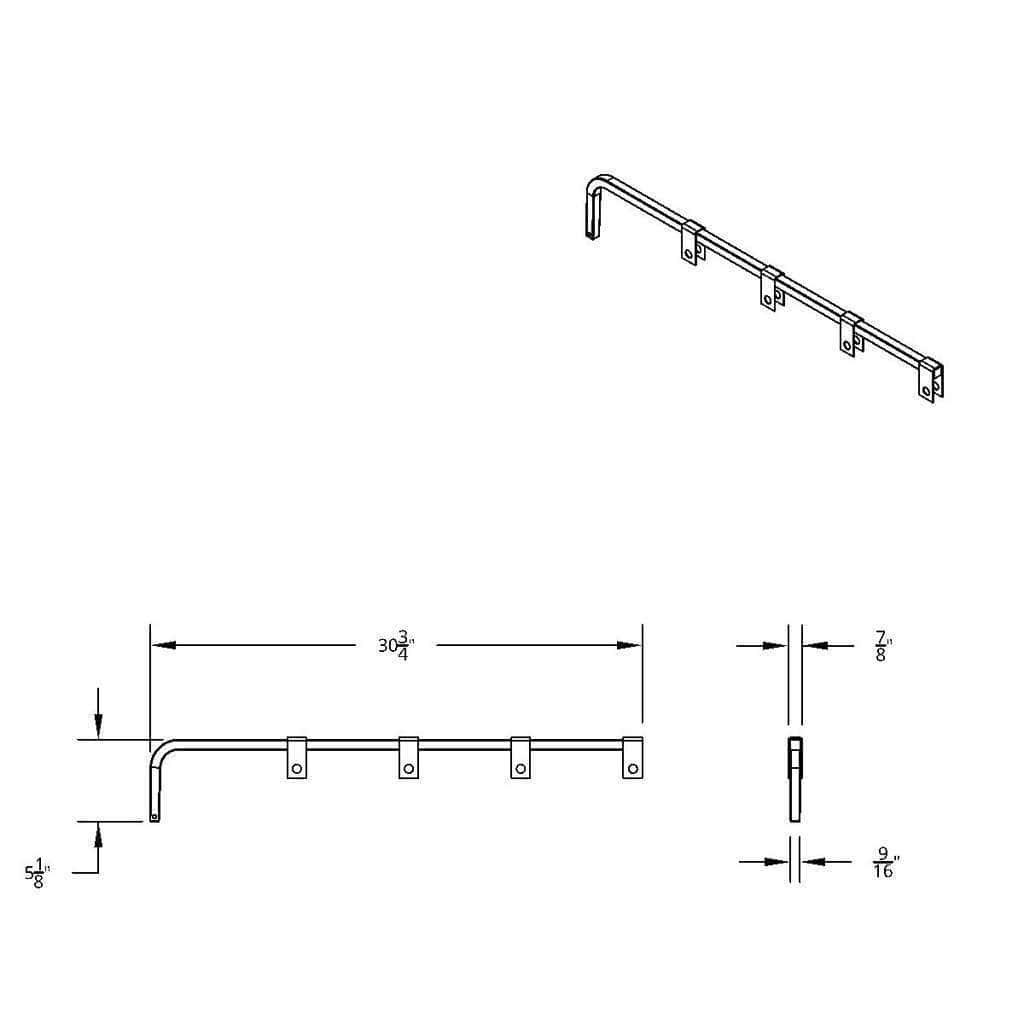 Black Straight Mud Flap Hangers With Mounting Hardware - No Coil (Pair) 9 Black Straight Mud Flap Hangers With Mounting Hardware