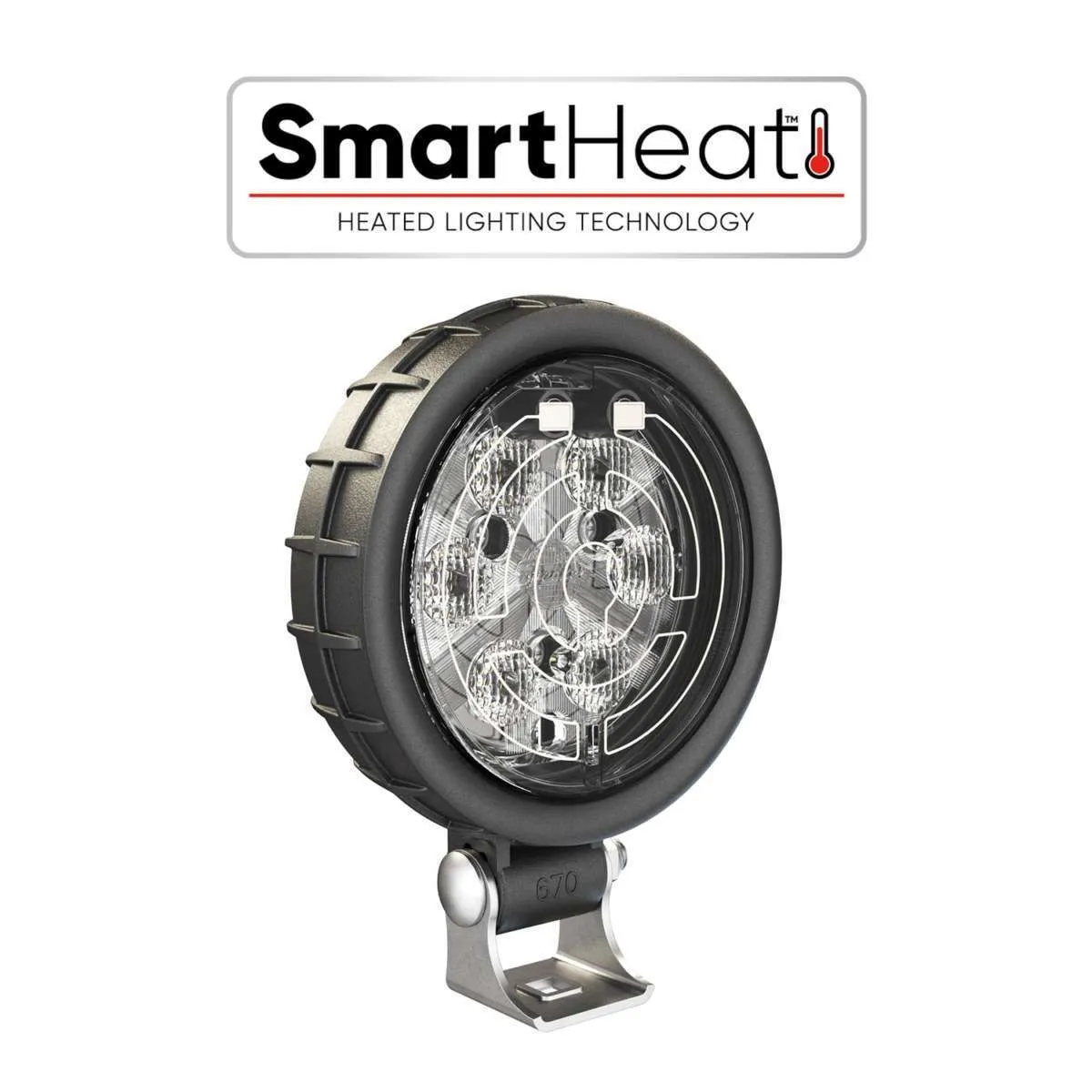 JW Speaker 4.5" Round Heated Work Lights Model 670 XD - Flood Beam