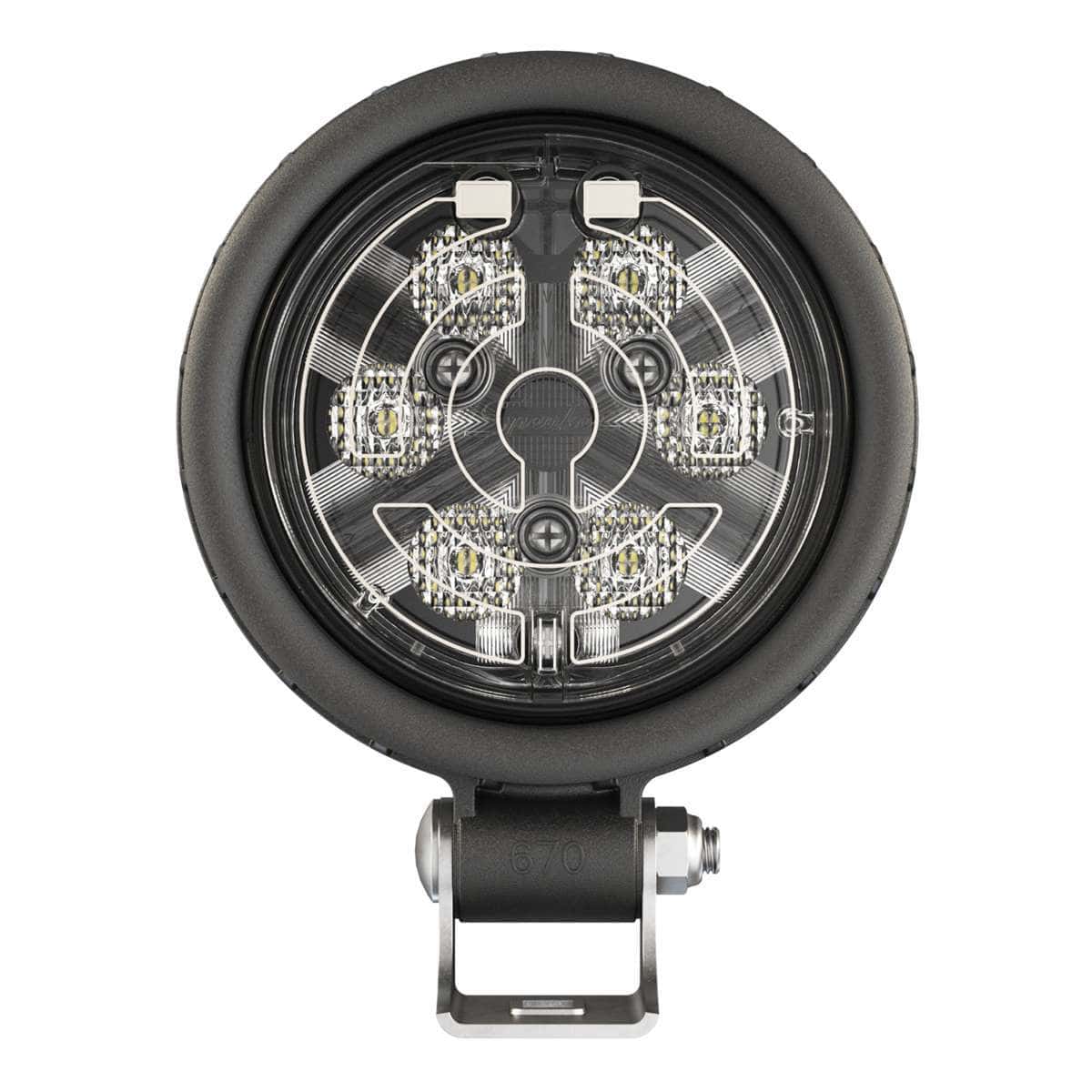 JW Speaker 4.5" Round Heated Work Lights Model 670 XD - Flood Beam