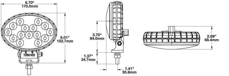 Jw Speaker Oval Led Work Lights Model 7250 Xd – Trapezoid Beam 5 JW Speaker Oval LED Work Lights Model 7250 XD – Trapezoid Beam