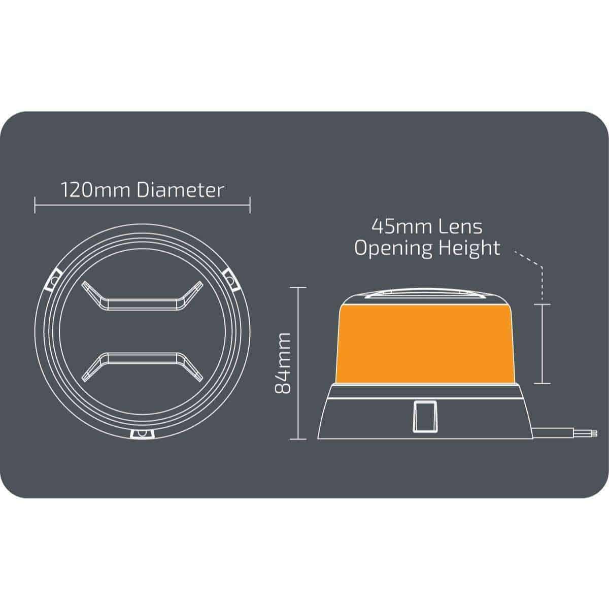 NX361 – Medium Profile LED Beacon | Magnetic Mount | Amber