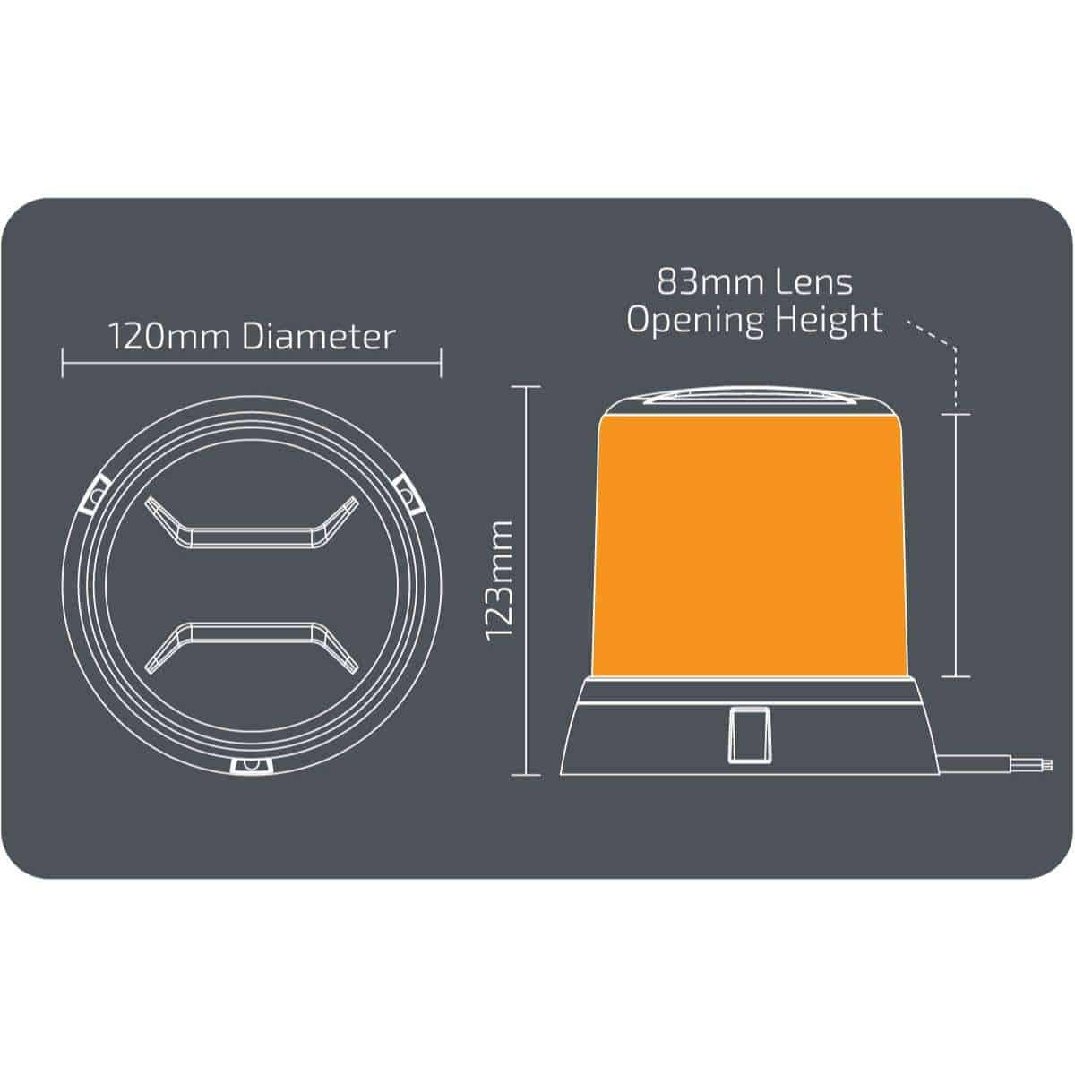 NX370 – High Profile LED Beacon | 3 Point Mount | Amber