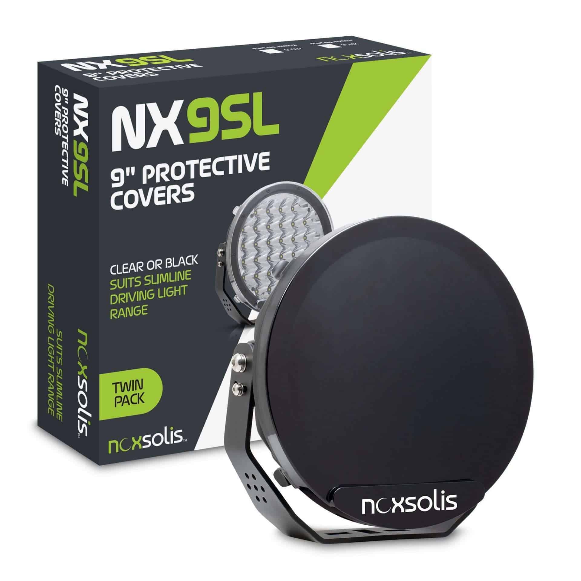 NX103 – 9″ Black Protective Covers for NX920 & NX925 Slimline LED Driving Lights (Twin Pack)