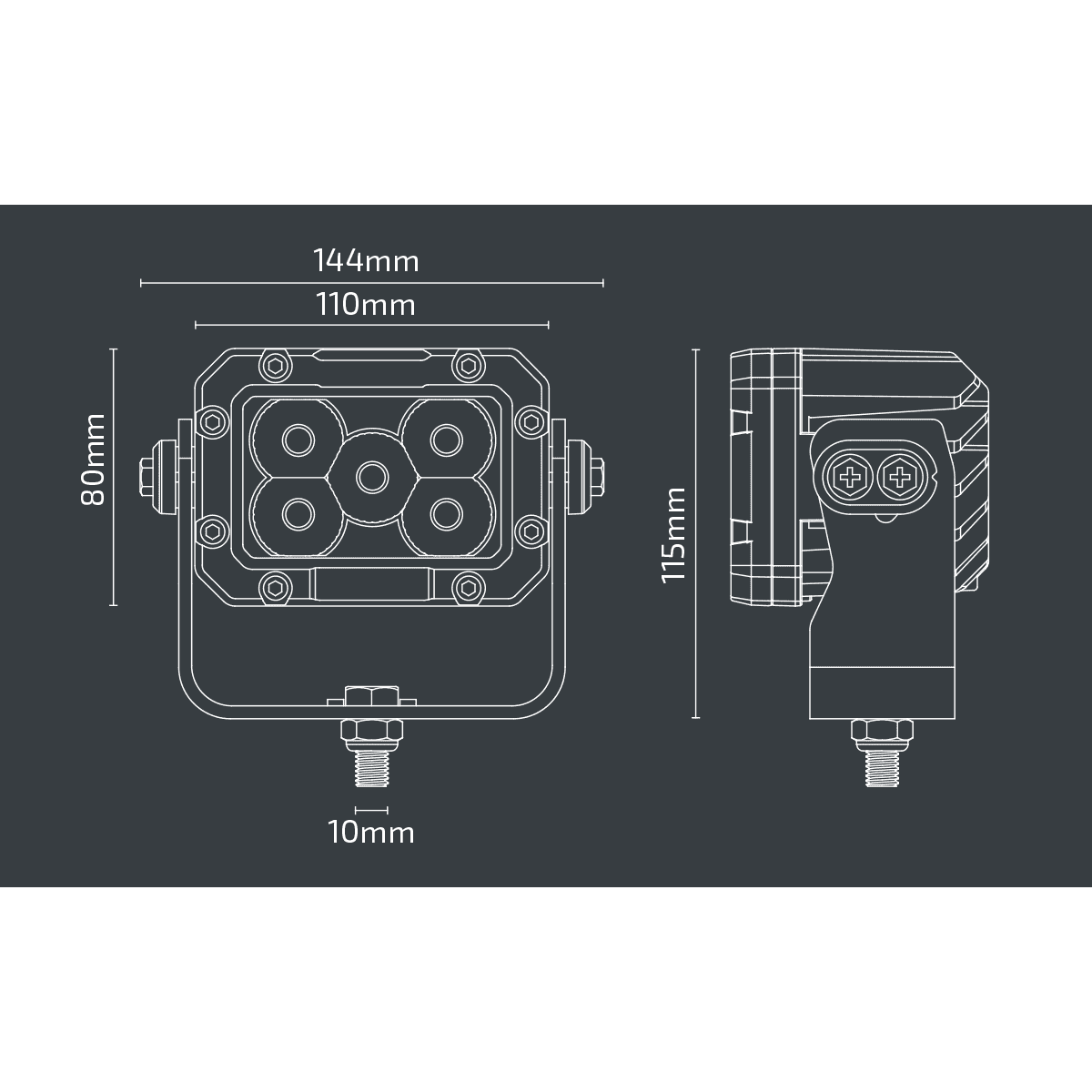 Nx514 – 4″ X 3″ Led Work Light 12-24V | 4250 Lumen | 50W 3 NX514 – 4″ x 3″ LED Work Light 12-24V | 4250 Lumen | 50W